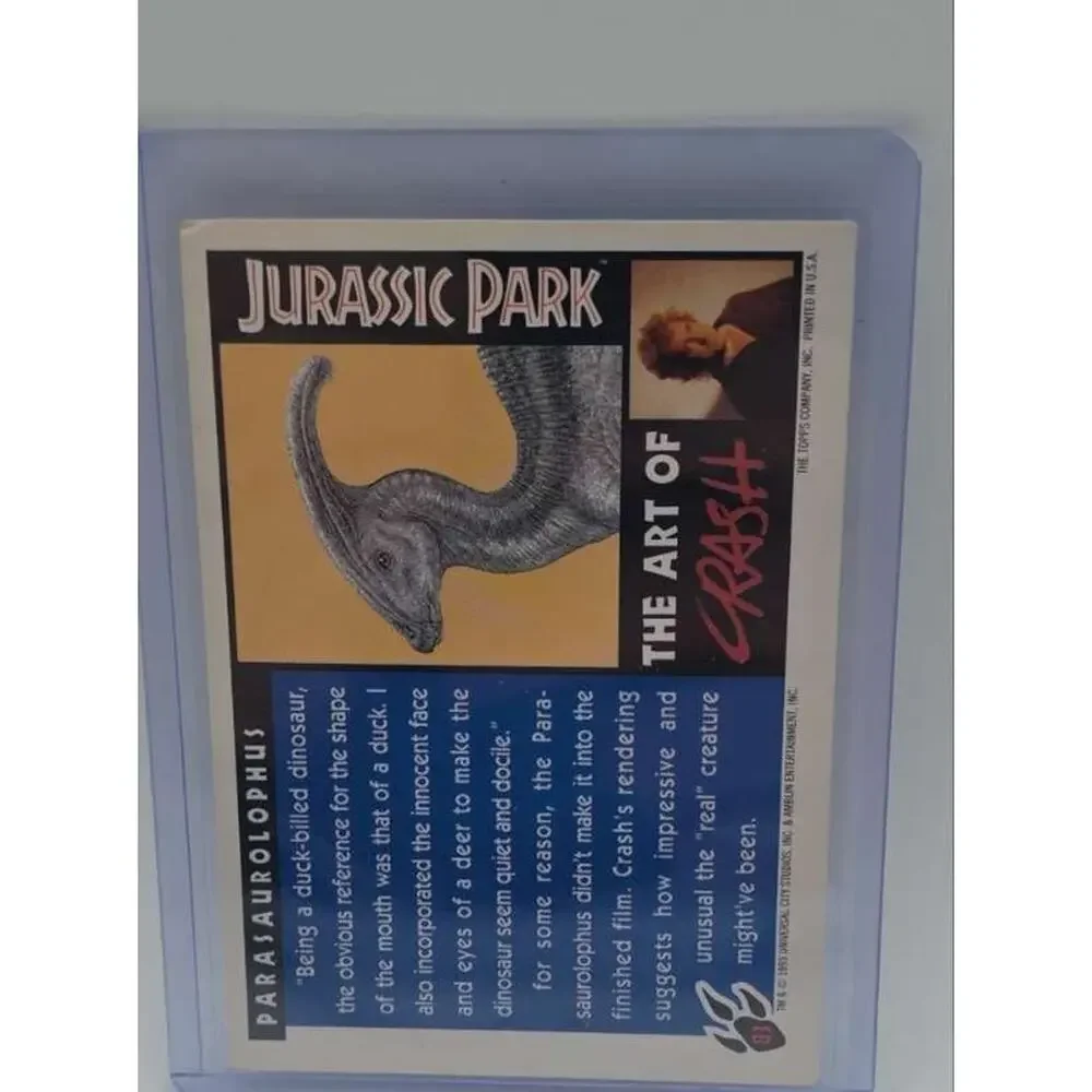 1993 Topps Jurassic Park Gold #83 Parasaurolophus Card